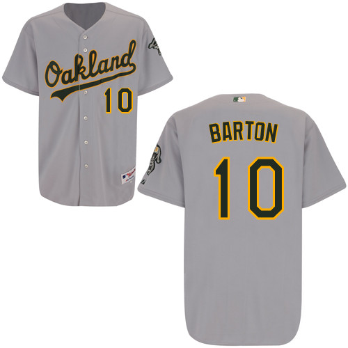 Daric Barton #10 mlb Jersey-Oakland Athletics Women's Authentic Road Gray Cool Base Baseball Jersey